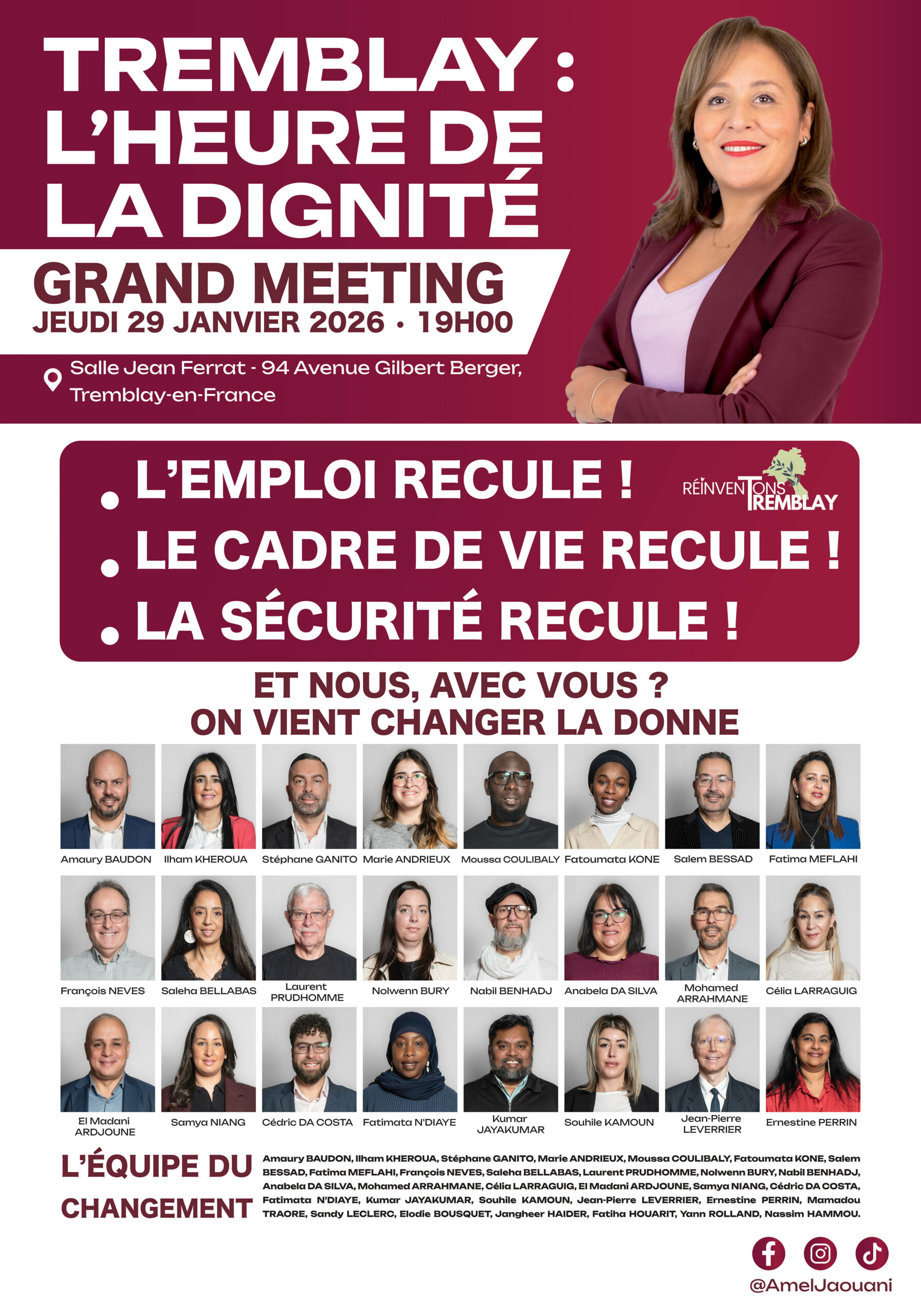 Affiche du meeting du 29 janvier